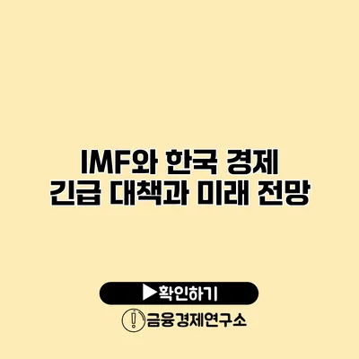 IMF와 한국 경제 긴급 대책과 미래 전망