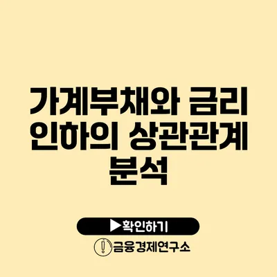 가계부채와 금리 인하의 상관관계 분석