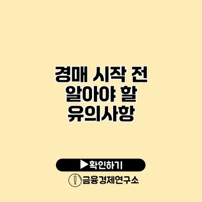 경매 시작 전 알아야 할 유의사항