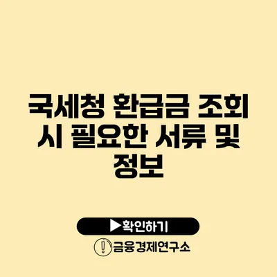 국세청 환급금 조회 시 필요한 서류 및 정보