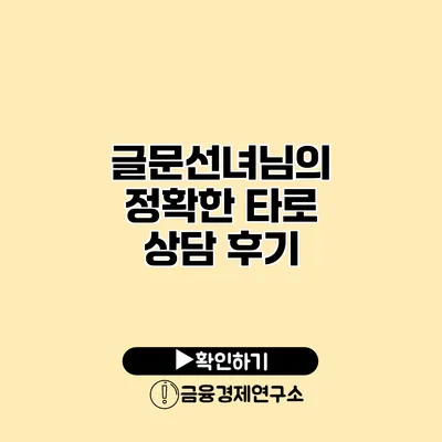 글문선녀님의 정확한 타로 상담 후기