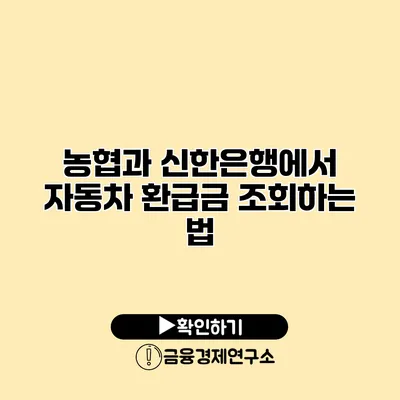 농협과 신한은행에서 자동차 환급금 조회하는 법