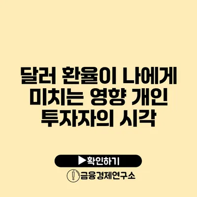 달러 환율이 나에게 미치는 영향 개인 투자자의 시각