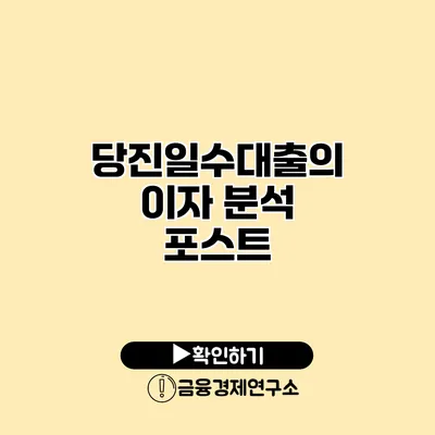 당진일수대출의 이자 분석 포스트