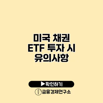 미국 채권 ETF 투자 시 유의사항