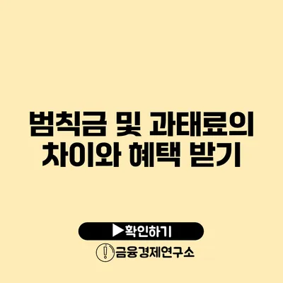범칙금 및 과태료의 차이와 혜택 받기