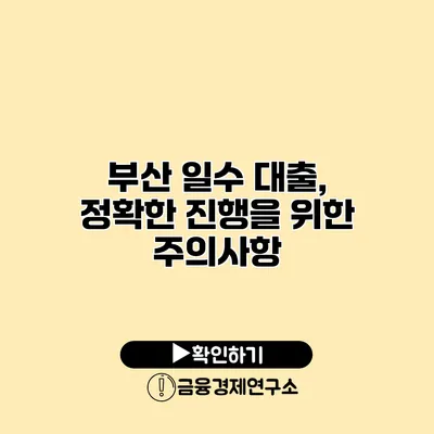 부산 일수 대출, 정확한 진행을 위한 주의사항