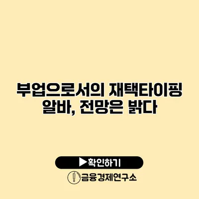 부업으로서의 재택타이핑 알바, 전망은 밝다