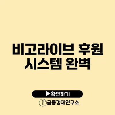 비고라이브 후원 시스템 완벽