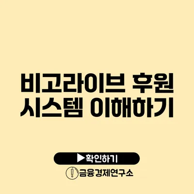 비고라이브 후원 시스템 이해하기