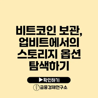 비트코인 보관, 업비트에서의 스토리지 옵션 탐색하기