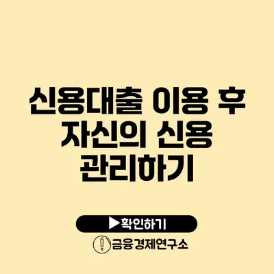 신용대출 이용 후 자신의 신용 관리하기