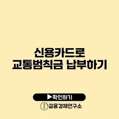 신용카드로 교통범칙금 납부하기