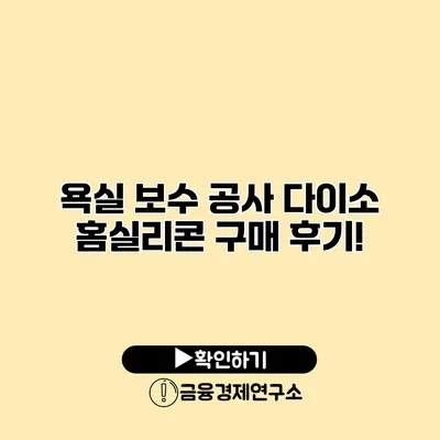 욕실 보수 공사? 다이소 홈실리콘 구매 후기!