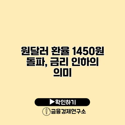 원달러 환율 1450원 돌파, 금리 인하의 의미