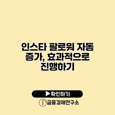 인스타 팔로워 자동 증가, 효과적으로 진행하기