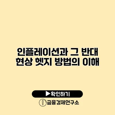 인플레이션과 그 반대 현상 헷지 방법의 이해