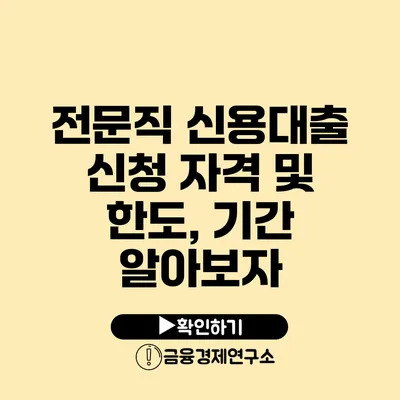 전문직 신용대출 신청 자격 및 한도, 기간 알아보자