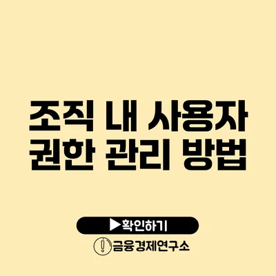 조직 내 사용자 권한 관리 방법