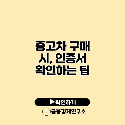 중고차 구매 시, 인증서 확인하는 팁