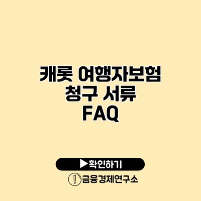 캐롯 여행자보험 청구 서류 FAQ