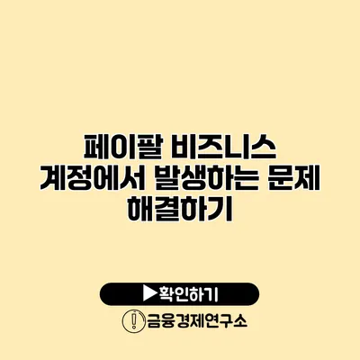 페이팔 비즈니스 계정에서 발생하는 문제 해결하기