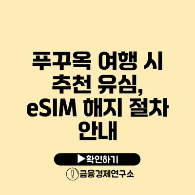 푸꾸옥 여행 시 추천 유심, eSIM 해지 절차 안내