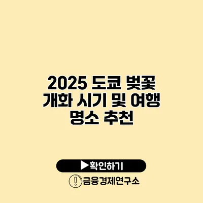 2025 도쿄 벚꽃 개화 시기 및 여행 명소 추천