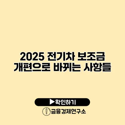 2025 전기차 보조금 개편으로 바뀌는 사항들