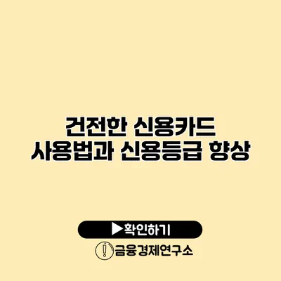 건전한 신용카드 사용법과 신용등급 향상