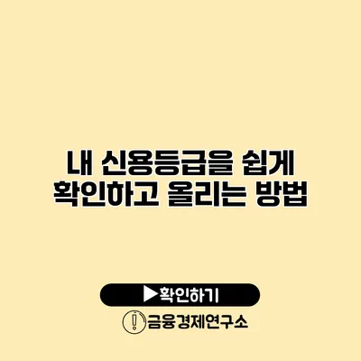 내 신용등급을 쉽게 확인하고 올리는 방법