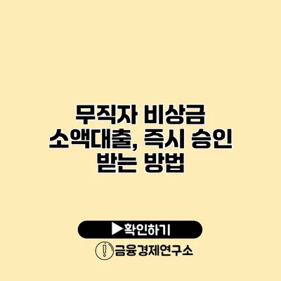 무직자 비상금 소액대출, 즉시 승인 받는 방법