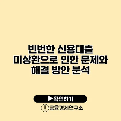 빈번한 신용대출 미상환으로 인한 문제와 해결 방안 분석