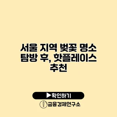 서울 지역 벚꽃 명소 탐방 후, 핫플레이스 추천