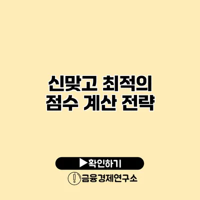 신맞고 최적의 점수 계산 전략