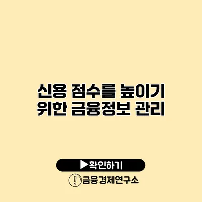 신용 점수를 높이기 위한 금융정보 관리