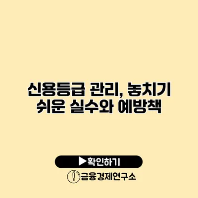 신용등급 관리, 놓치기 쉬운 실수와 예방책