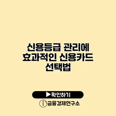 신용등급 관리에 효과적인 신용카드 선택법