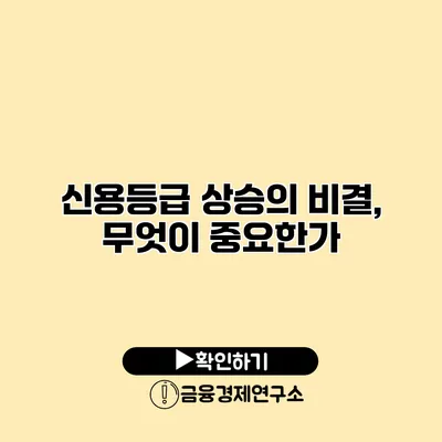 신용등급 상승의 비결, 무엇이 중요한가?