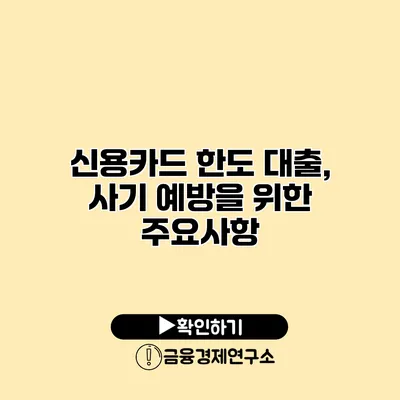 신용카드 한도 대출, 사기 예방을 위한 주요사항