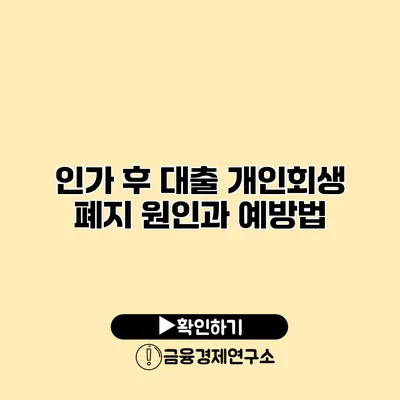 인가 후 대출 개인회생 폐지 원인과 예방법