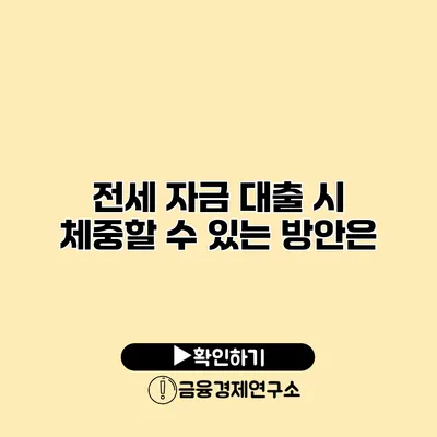 전세 자금 대출 시 체중할 수 있는 방안은?