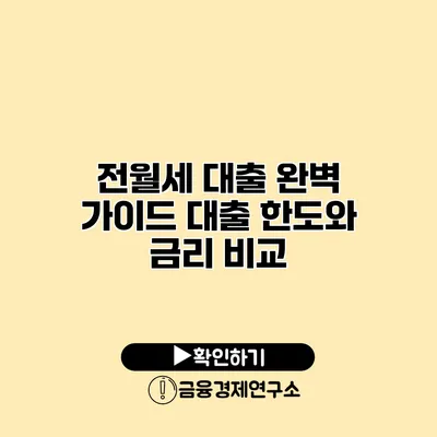 전월세 대출 완벽 가이드 대출 한도와 금리 비교