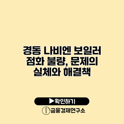 경동 나비엔 보일러 점화 불량, 문제의 실체와 해결책