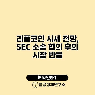 리플코인 시세 전망, SEC 소송 합의 후의 시장 반응