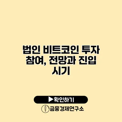법인 비트코인 투자 참여, 전망과 진입 시기