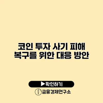 코인 투자 사기 피해 복구를 위한 대응 방안